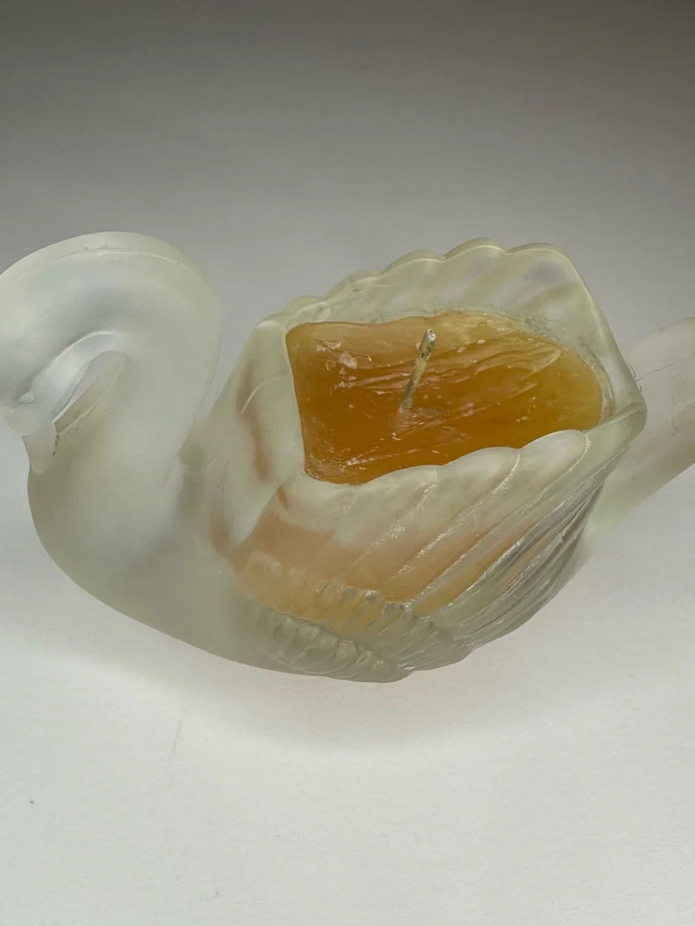 Frosted White Swan Decorative Candle Holder Made in Taiwan